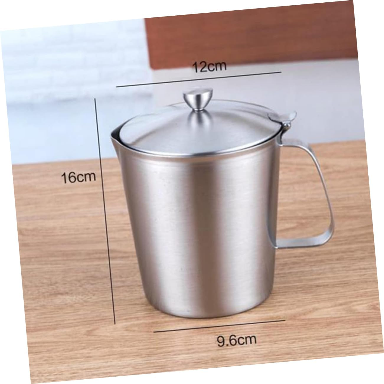 BIUDECO Stainless Steel Measuring Cup Lid for Espresso Latte Art Cup Milk Tea Pitcher Coffee image number 3