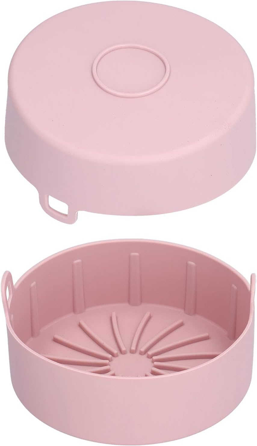 Omabeta Silicone Fryer Basket Tray with Efficient Air Circulation for Convenient Cooking, Reusable Silicone Pot,16 * 16 * 7.5Cm 6.3 * 6.3 * 3In,Pink image number 1