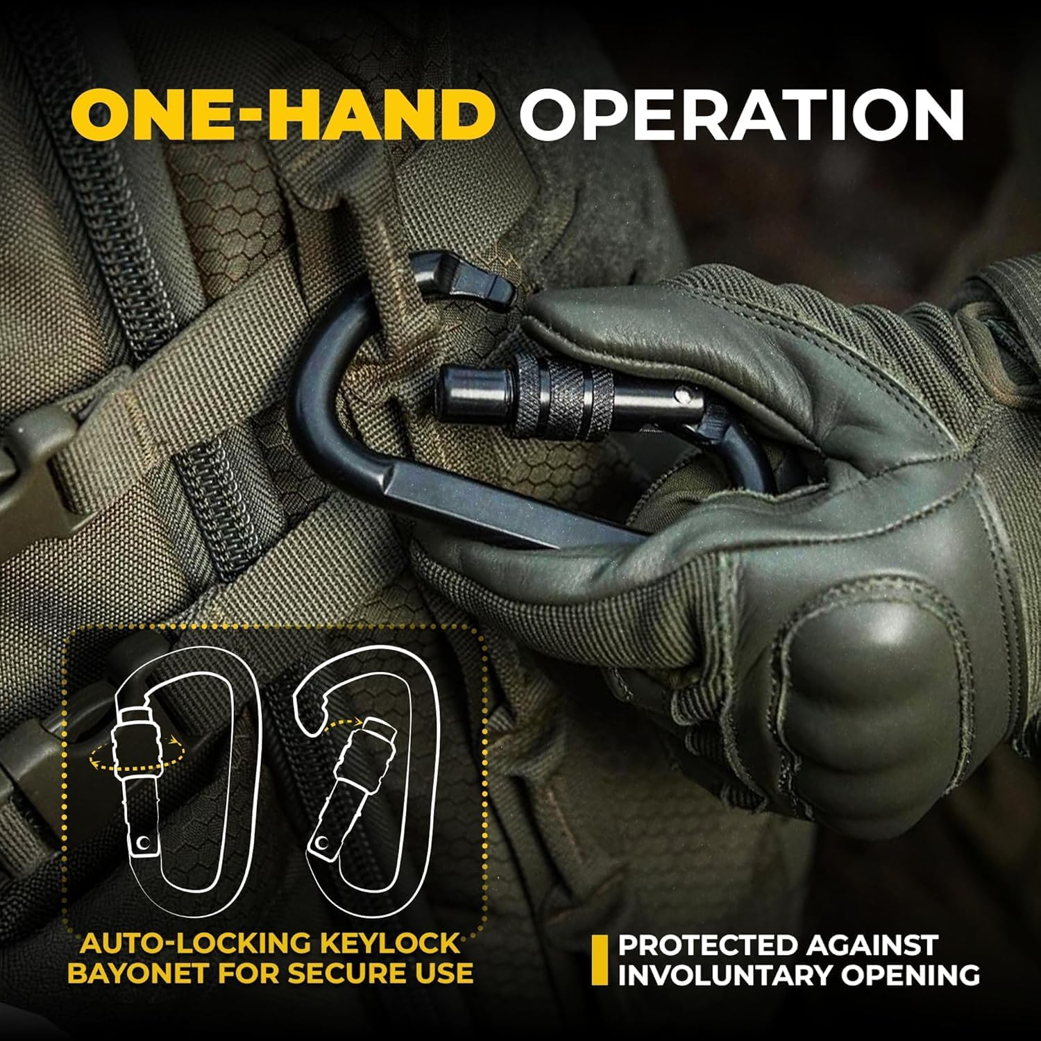 IONPSHG 25KN Heavy Duty Carabiner Clip Large Carabiner Clip Climbing Hook with Screwgate Multipurpose for Keychains Hammock Camping Gym Hiking Outdoor image number 3