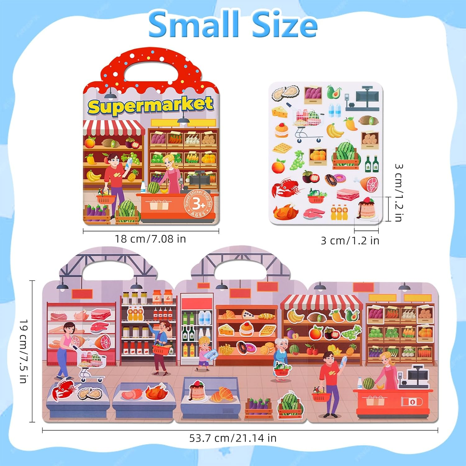 Fayrvind 3 Pack Reusable Sticker Book for Kids Toddlers, Waterproof Puffy Sticker Activity Books for Travel Toys, Plane Road Trip Activities, Birthday Gifts, Education Learning image number 1