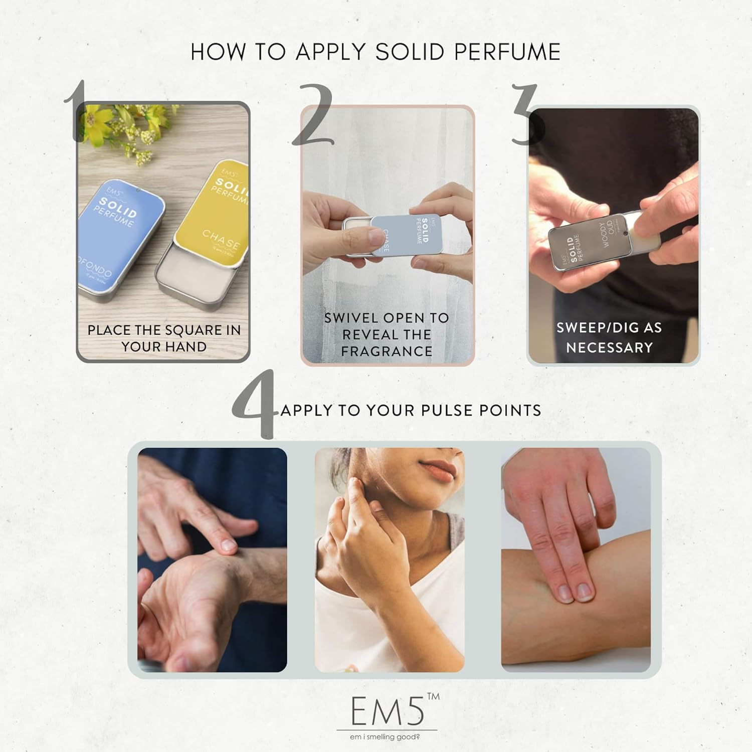 Em5 Memoir & Nero Solid Perfumes | Pack of 2 | Alcohol Free | Cologne for Men & Women | Non-Greasy Perfume Wax | Strong & Lasting Fragrance image number 3