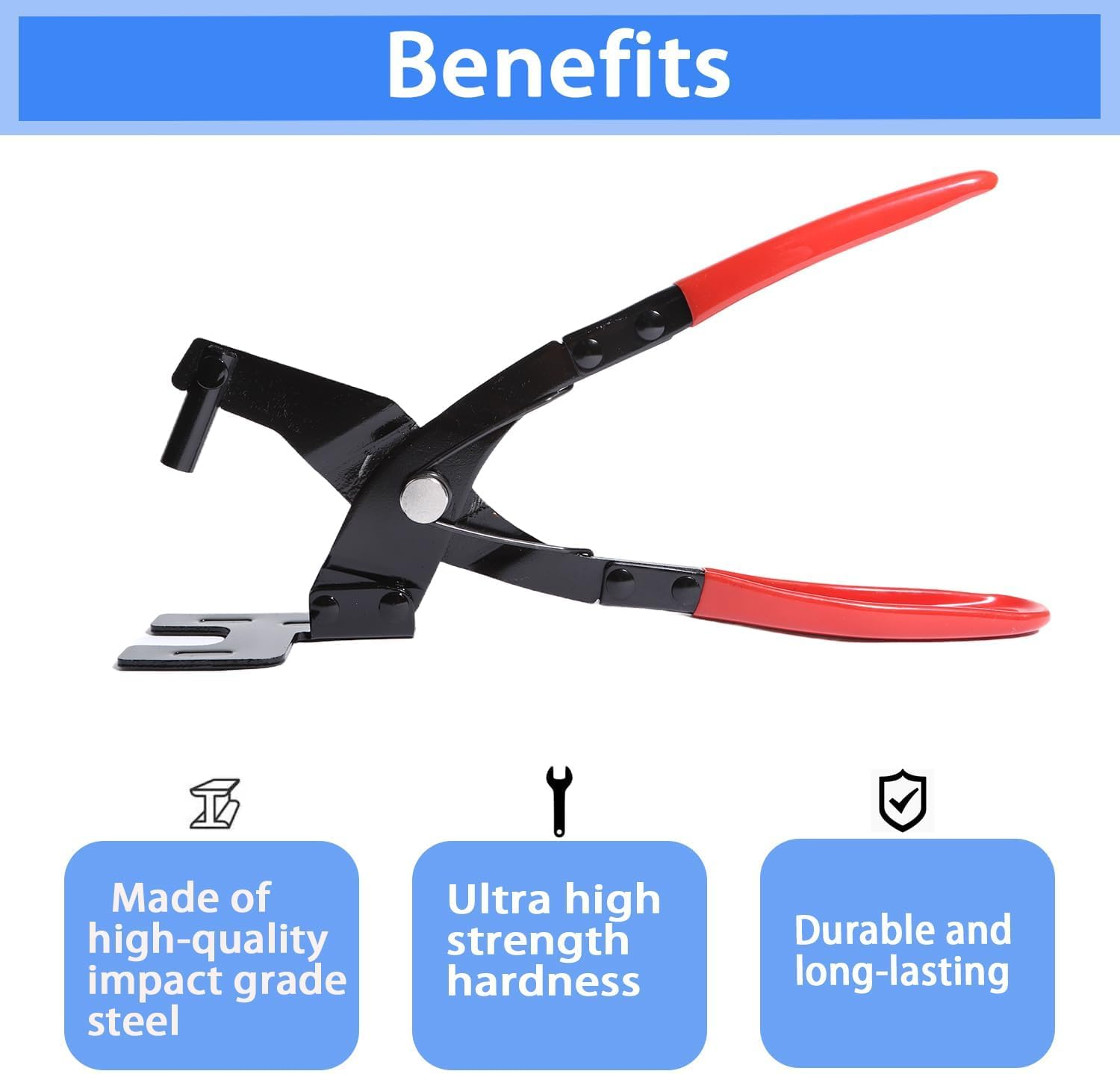 Aikoolwer 10 Inch Exhaust Hanger Removal 3Pcs 4 Hole Exhaust Rubber Setkit Universal Muffler Pliers Tool with 25 Degree Offset Rubber Insulators Support image number 1