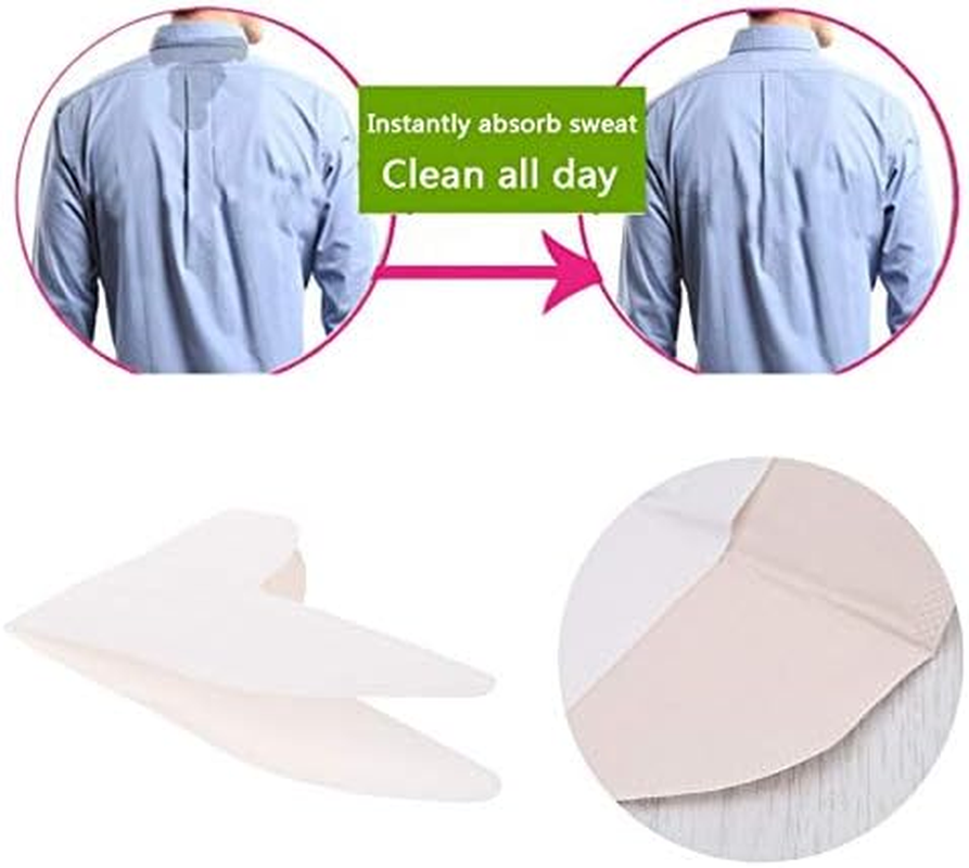 Adecco LLC 20 PCS Disposable Neck Collar Sweat Pads, Collar Shirt Protector, Absorbent Collar Liners Pads, Invisible Protection against Sweat & Stain for Women and Men