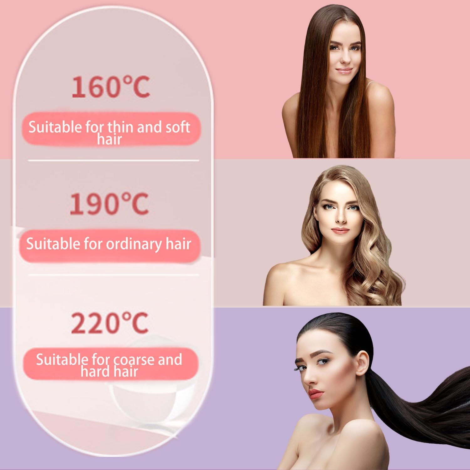 Hair Straightener Brush, Cordless Straightening Brush, Anti-Scald Straight Hair Brush, 2 in 1 Straightening & Curling Hair Brush, 11 Temp Settings, Fast Heating, Ceramic Plates, Portable image number 5