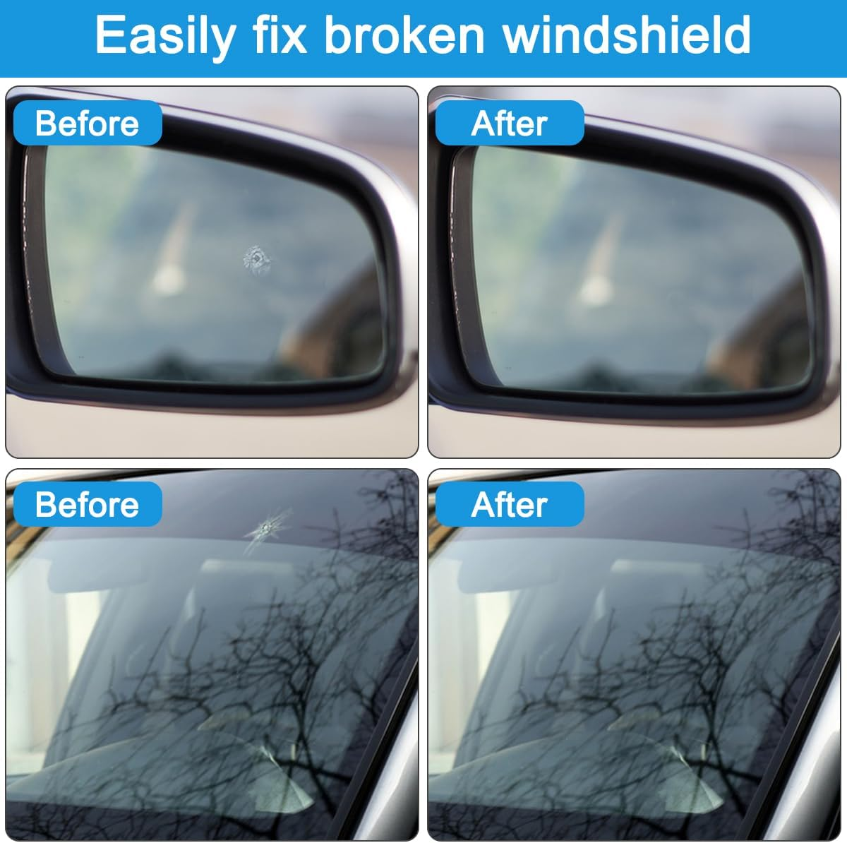 Yucool Car Windshield Repair Kit 4 Pack,Glass Chip Repair Kit,Fix Chips, Cracks & Star-Shaped Damage Fast with Enhanced Injection Head image number 5