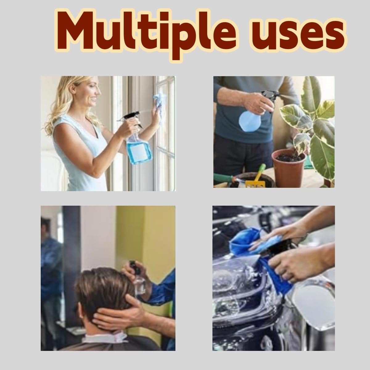 6-Pack Heavy Duty Trigger Spray Nozzles - 28-400 Compatible Replacement Spray Bottle Heads，Durable Plastic, Adjustable Length，Good Sealable Fit for Home and Garden Use