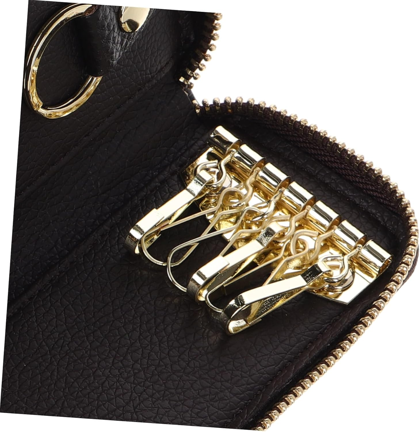 Large Capacity Key Bag Zipper Key Bag for Home and Travel Keyring Carabiner and Small Card Wallet Woman Function image number 6