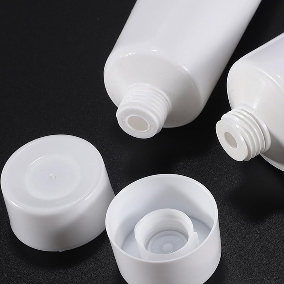 AIMALL 10PCS Cosmetic PE Tubes for Facial Cleanser, Hand Cream, and Lotions, Packaging 0.34/0.68/1.01/1.35 Oz, White image number 3