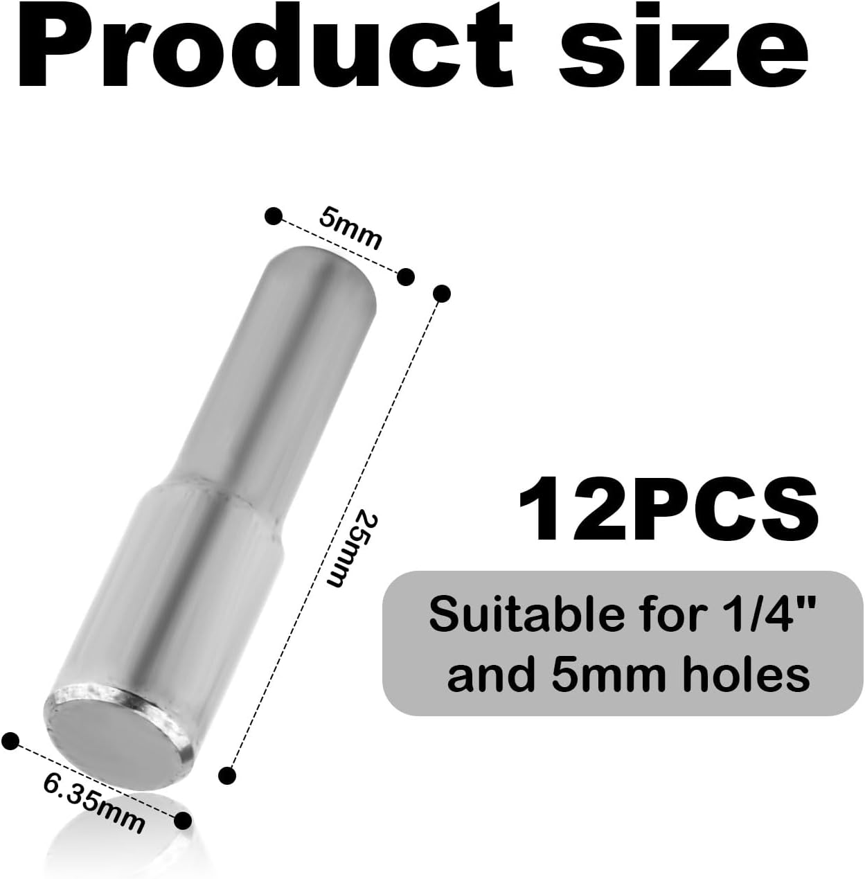 12Pcs Shelf Pegs, 1/4" 5Mm Stainless Steel Hardware Shelf Support Pins Kitchen Cabinet Shelves Holders with 24 Silicone Covers for Bookshelf Bookcase Cupboard Adjustable Wood Glass Shelving