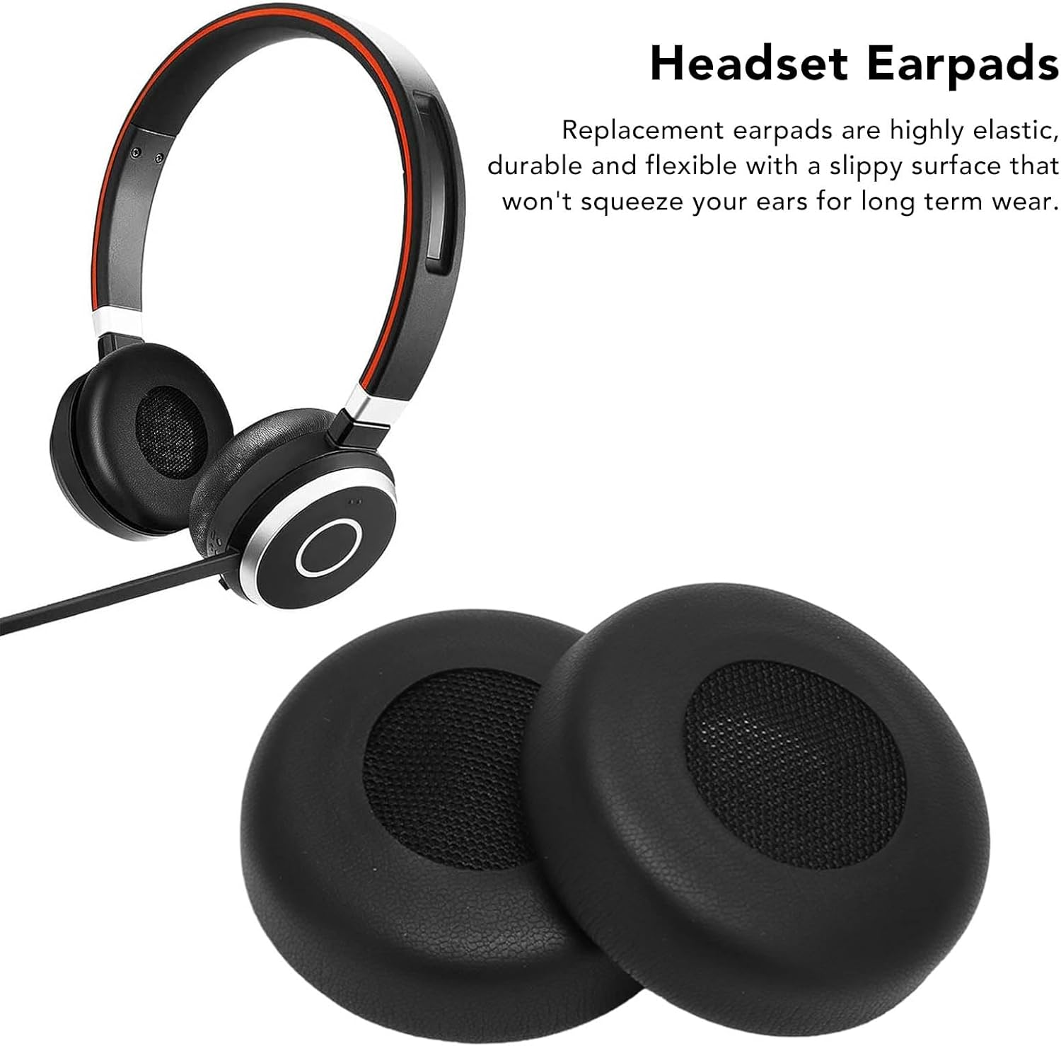 Replacement Earpads, Professional Protein Leather Headphone Ear Cushions Cover for Jabra Evolve 20 20Se 30 30II 40 65 65 image number 5