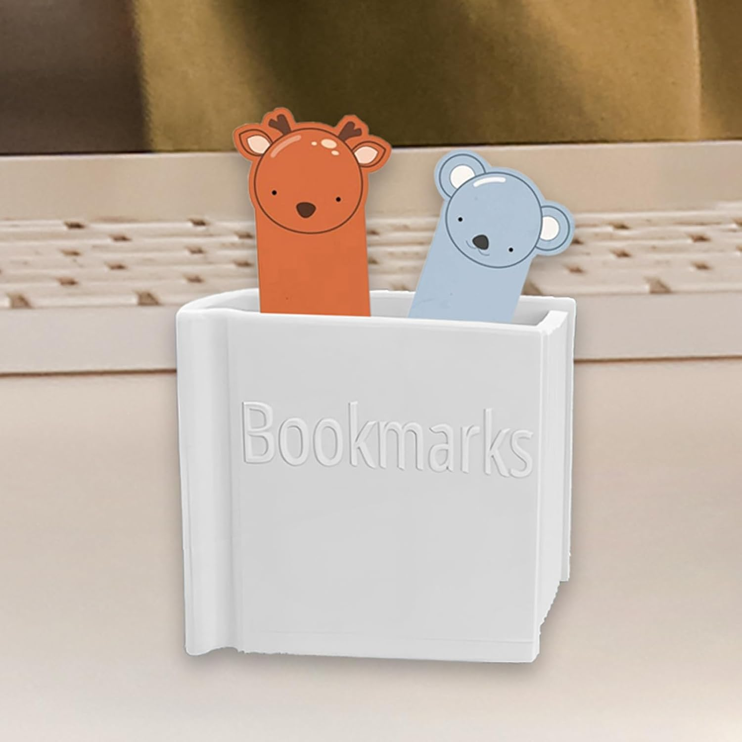 Wjnflqn Book Shaped Bookmark Holder | Desk Pen Holder Stand,3D Printed Book Shaped Desk Storage Box for Desktop Tabletop Countertop Bedside Bookshelf Home Reading Booth - Purple image number 5