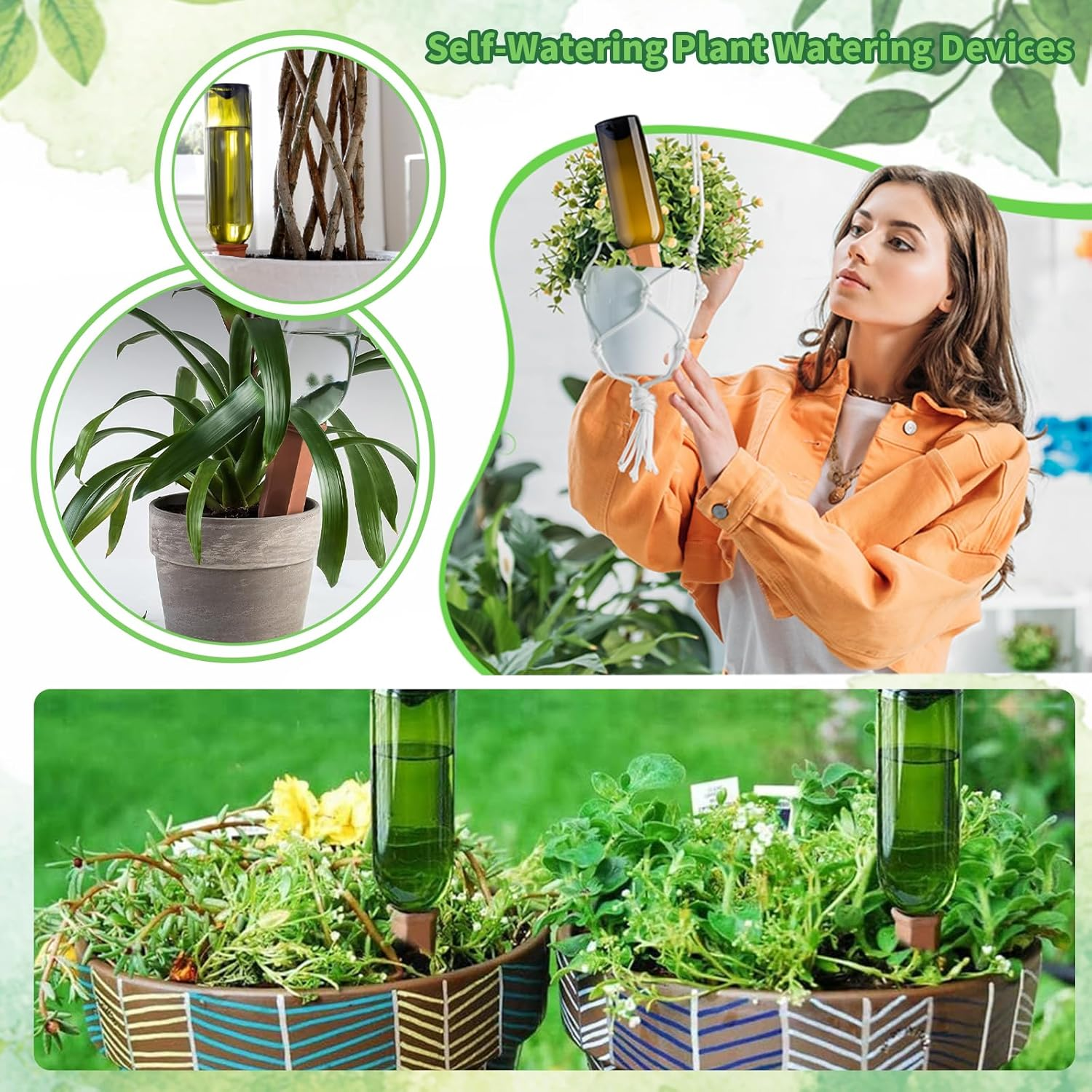 Self-Watering Plant Watering Devices, Terracotta Plant Watering Stakes, Automatic Slow-Release Water Drippers, Self Watering Vacation Irrigation Plant Spikes for Indoor & Outdoor Plants (6 Pack) image number 4