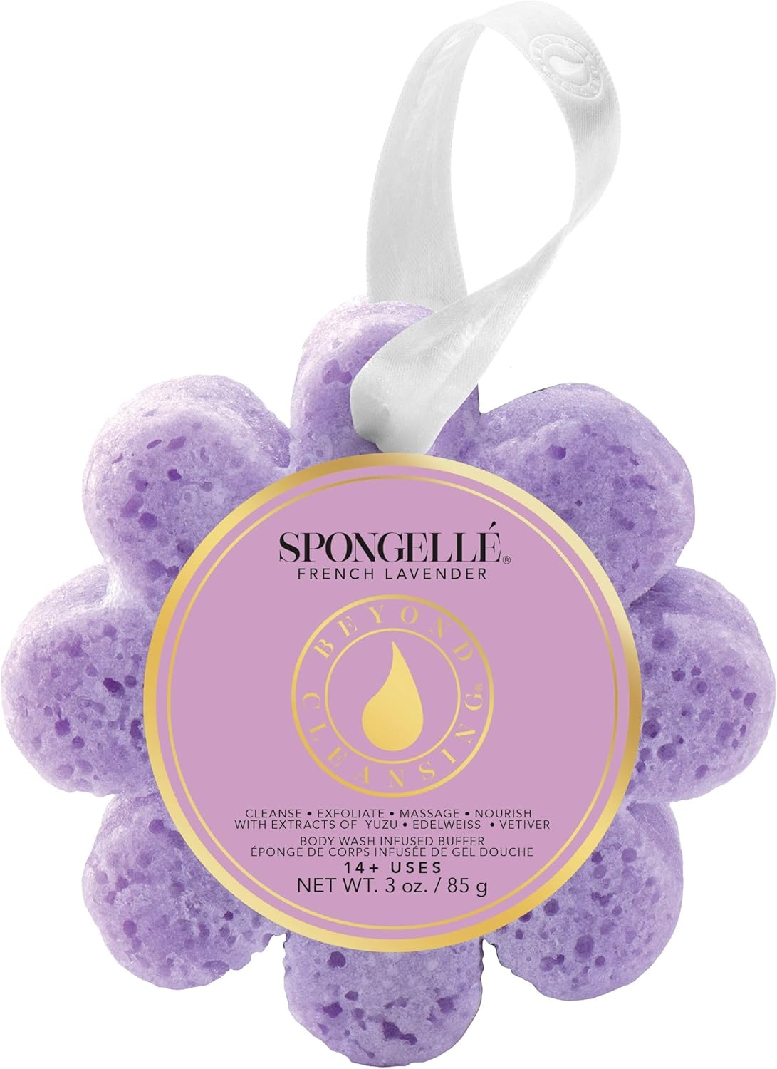 Spongelle Wild Flower 14+ Uses Body Wash Buffer, French Lavender, 4.25" X 1.25" image number 1