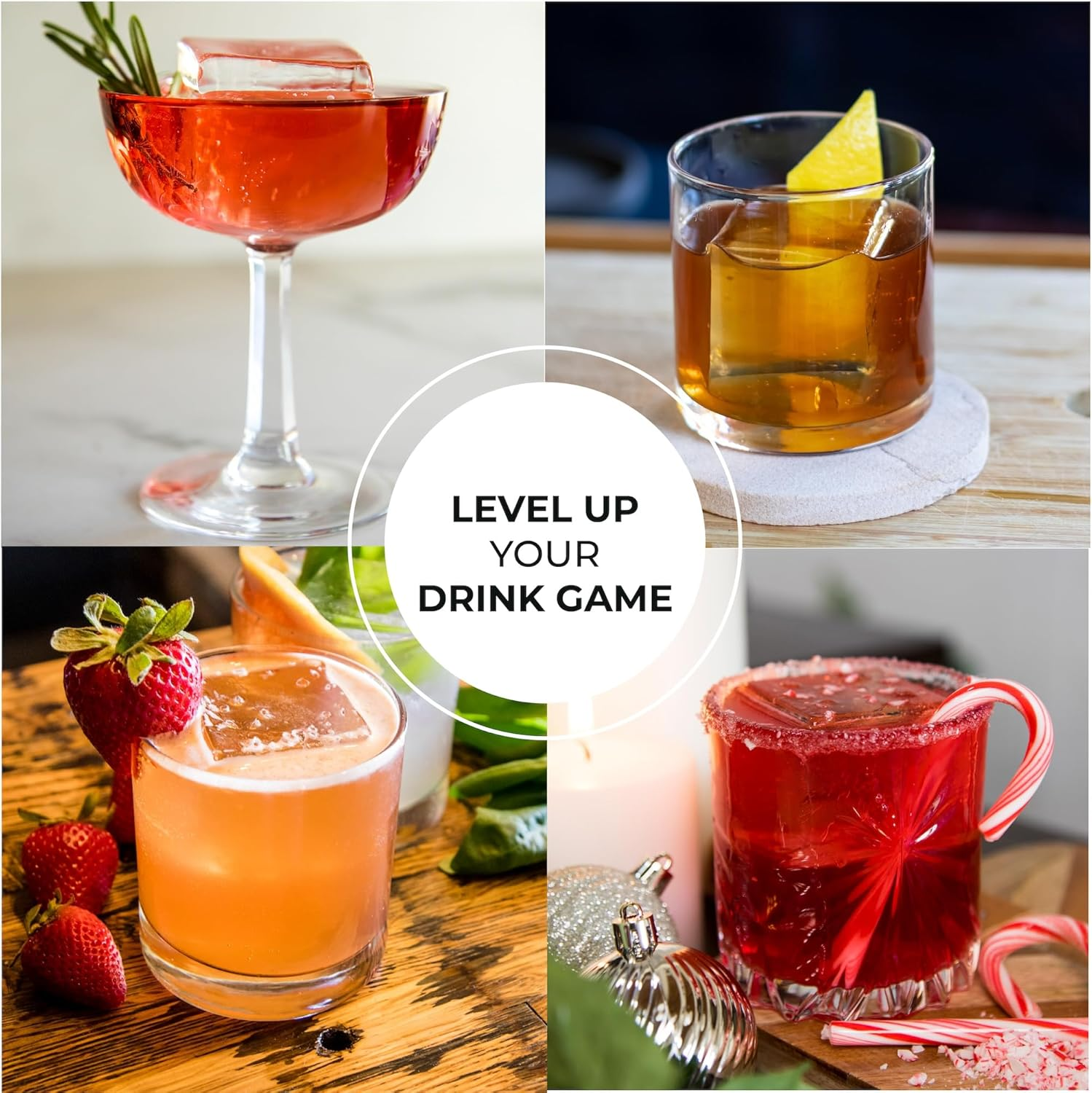 True Cubes Clear Ice Cube Maker, Clear Ice Mold - 4 Large Clear Ice Cubes for Cocktails, Drinks & Whiskey - Bpa-Free Silicone Square Ice Cube Mold - Whiskey Gifts for Men image number 2