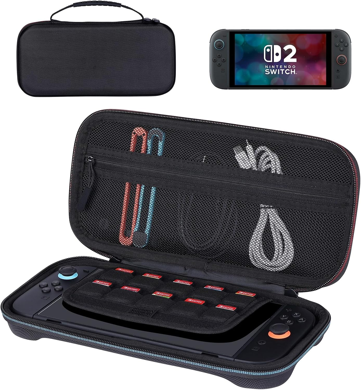 MOGOOD Switch Carry Case, Switch Travel Case, Switch Bag Suitable for Switch Console, Game Slot, Zip Pocket, Switch Accessories, Black image number 5