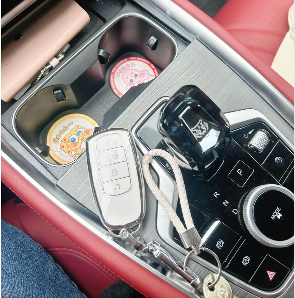 Car Smart Key Fob Case TPU Car Key Protection Cover Compatible with Chery Omoda 5 Compatible with Tiggo 8 Pro 2 Pack image number 1