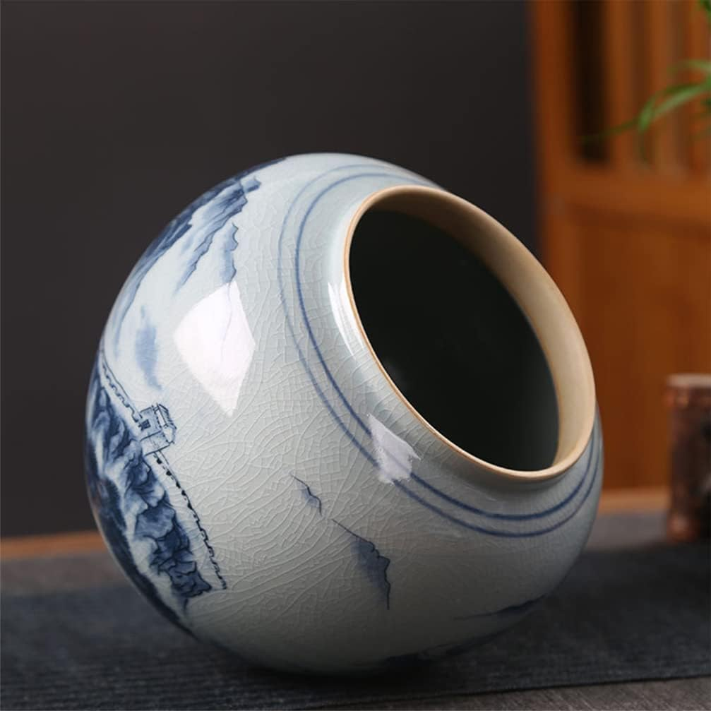 Kichvoe Ceramic Tea Can Storage Jar Airtight Lid for Loose Leaf Tea Kitchen Home Decor and Candy Utensil image number 4