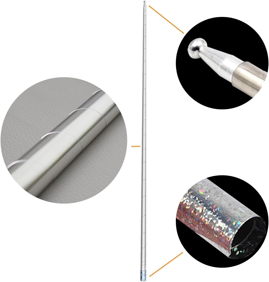 OUERMAMA Silver Metal Appearing Cane with Video Tutorial - Magician Stage Magic Trick - Multicolored image number 3