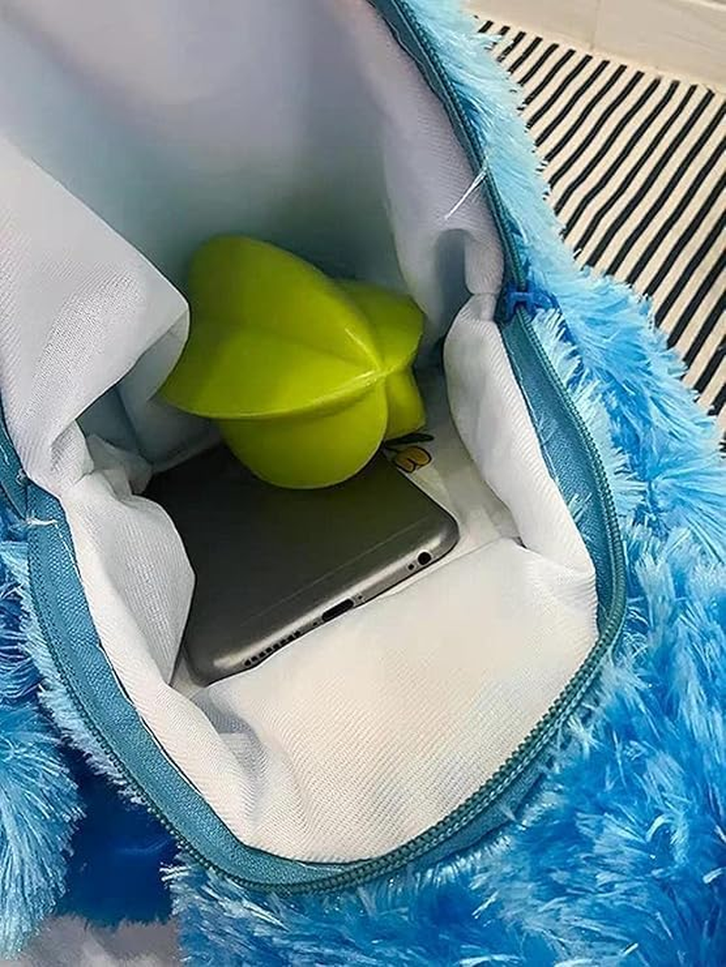 MASINIES Plush Backpack Street Schoolbag Cartoon Frog Cookie Bird Stuffed Backpack 18 Inch image number 1