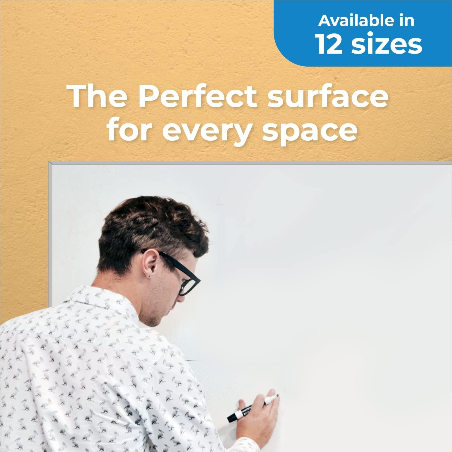 Visionchart Slim Edge Magnetic Whiteboard 1500 Mm X 1200 Mm, Minimalist Frame Whiteboard for Wall with Detachable Aluminium Pen Tray image number 4