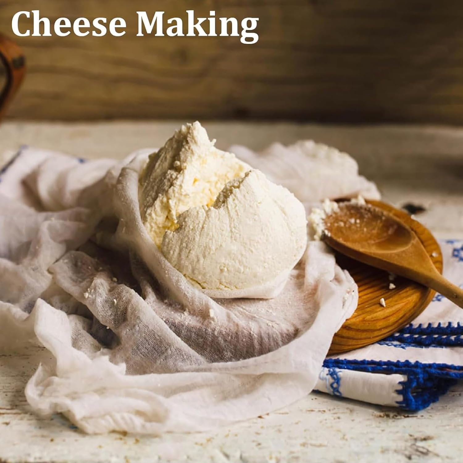 Tehttz 4Pcs 50X50Cm Cheesecloth for Straining, Organic Unbleached Cotton Cheesecloth with Hemmed Edge, Reusable Washable Unbleached Pure Cotton Cheesecloth for Cooking Brewing Coffee Tea