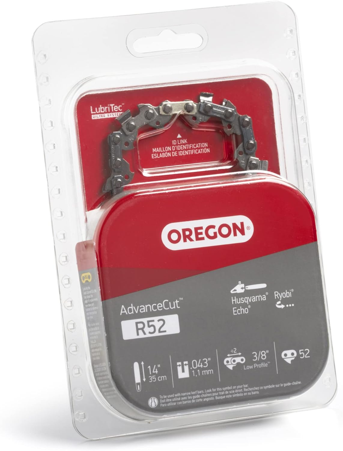 Oregon R52 Advancecut Chainsaw Chain for 14-Inch Bar -52 Drive Links &ndash; Low-Kickback Chain Fits Husqvarna, Echo, Ryobi and More Grey image number 5