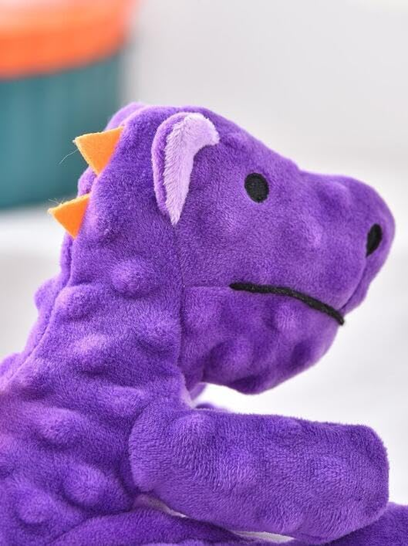 Dog Plush Toy for Puppy, Indestructible Tuffy Dog Squeaky Toys, Funny Stuffed Animals Toys with Cotton Material, Durable Chewing Toys (Dragon, Purple) image number 5