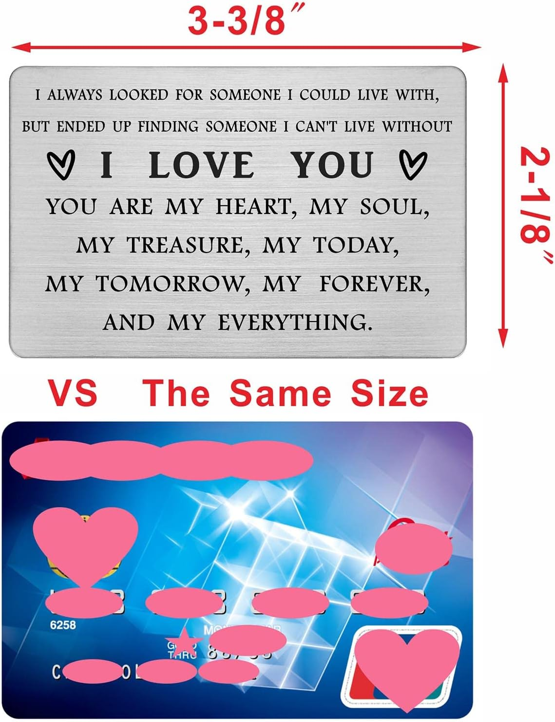 I Love You Wallet Card for Men, Soulmate Gifts Card for Him, Unique Birthday Gifts Card for Men image number 6