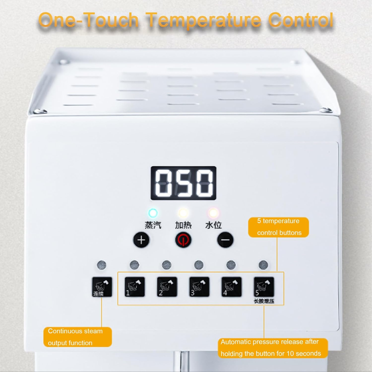 Coffee Milk Foam Machine, Commercial Milk Steamer Machine, 6L Capacity, LED Display, Stainless Steel, for Espresso Coffee Dessert Shop, Bubble Tea, and Milk Tea image number 2