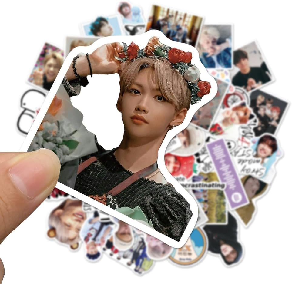 50Pcs Stray Kids Pack 2 Korean Singer Idol Stickers Vinly Decal Suitcases Skateboard Cars Luggage Helmets Ipads Boats Surfboards for Kids Teens image number 1