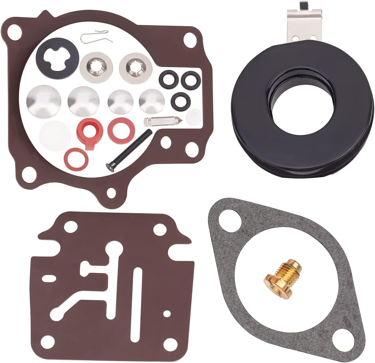 AHL 1Pack Carburetor Rebuild Kit with Float for Johnson Evinrude 396701 392061 398729 18 20 25 28 30 35 40 45 48 50 55 60 65 70 75 HP Outboard Motors Sierra 18-7222 18-7042 Mallory 9-37107 image number 5