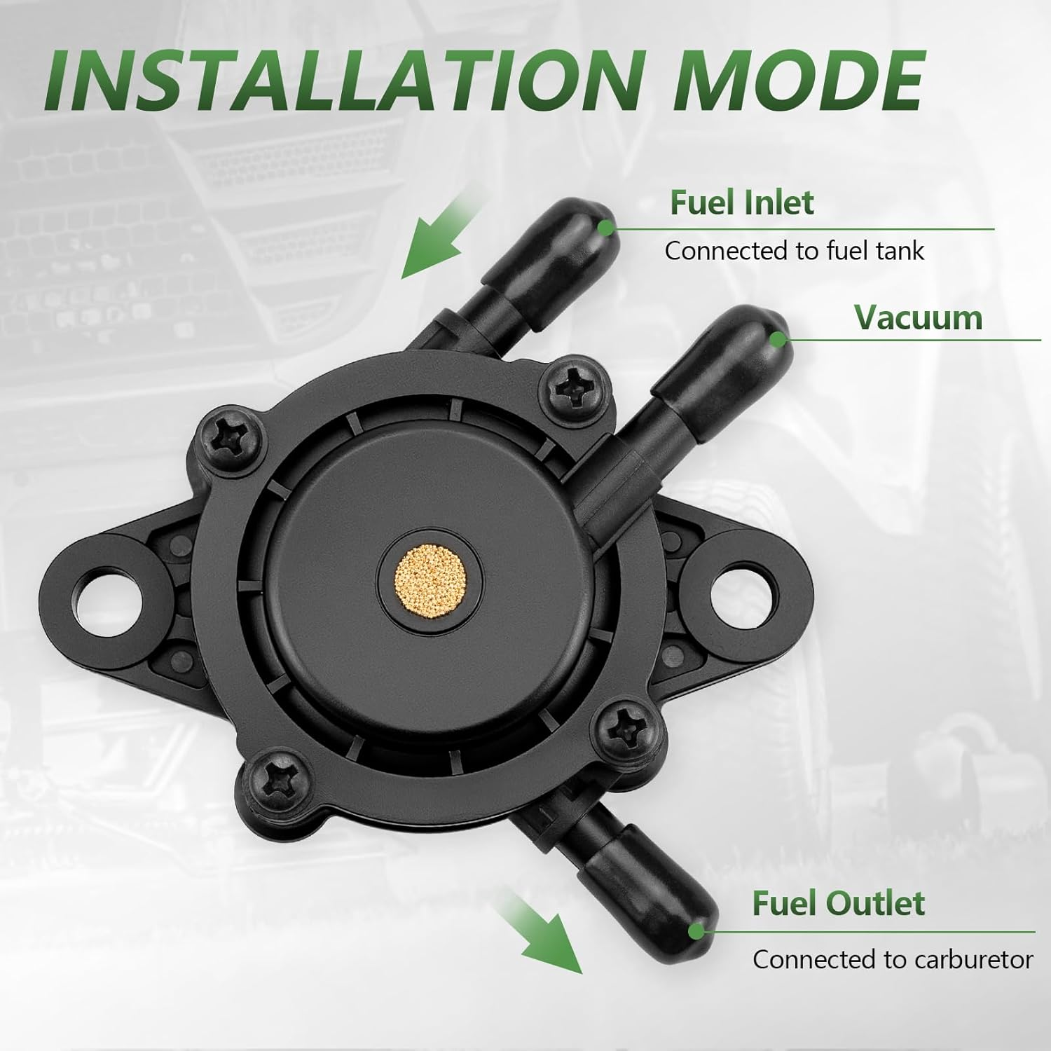 Fuel Pump for Kohler, Vacuum Fuel Pump with Fuel Filter for Kohler 17HP-25 HP Briggs and Stratton John Deere Honda Yamaha Small Engine Lawn Mower Tractor image number 5