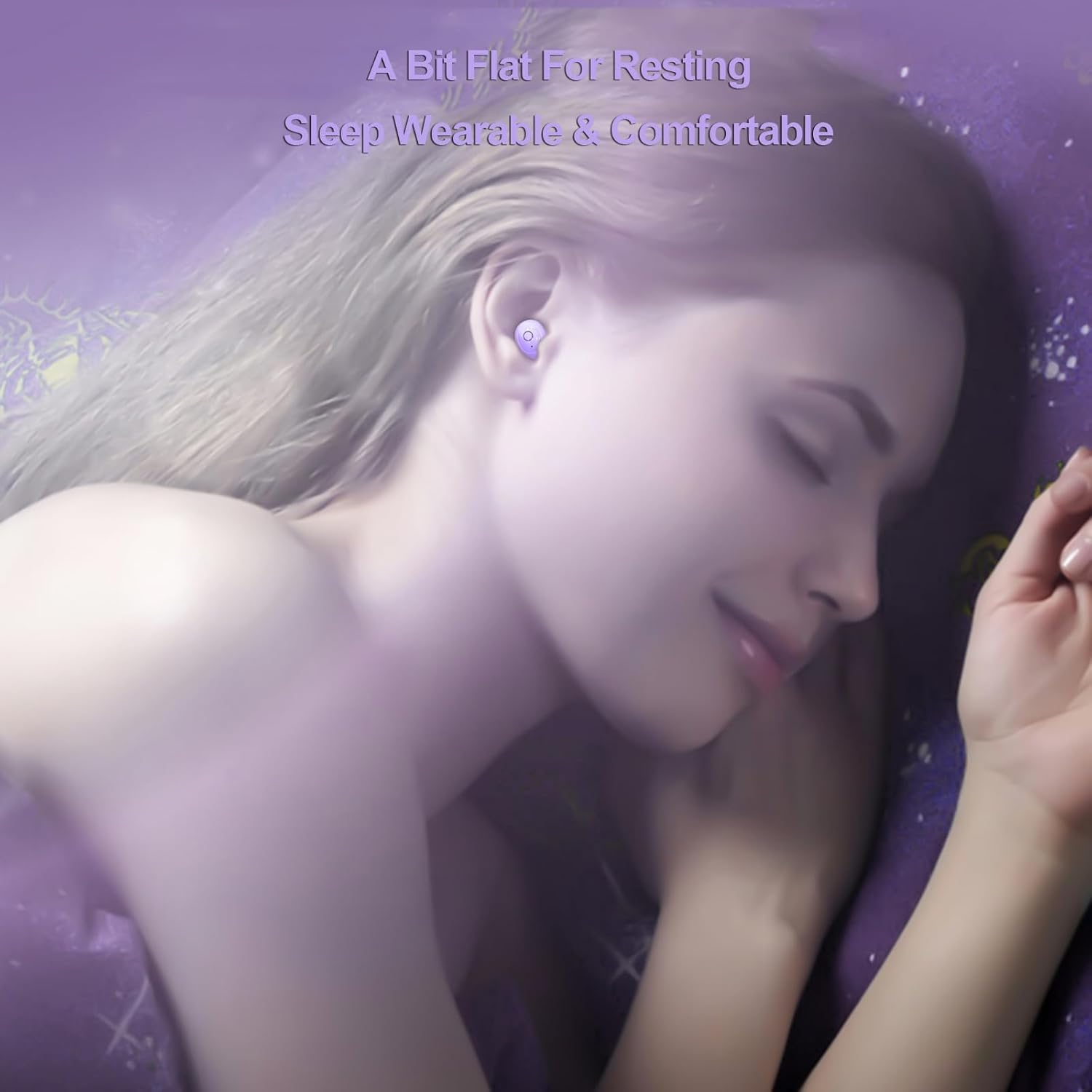 Xmenha Small Invisible Mini Earbuds Hidden Wireless Bluetooth for Small Ears Tiny Discreet Hidden Sleep Earbuds for Sleeping Side Sleepers Ear Buds Invisible for Sleeping Headphones Skin Tone - Blue image number 6