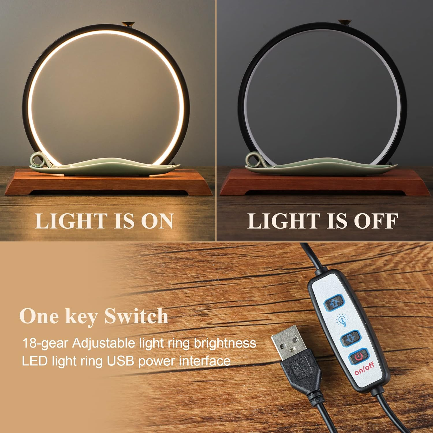 REAWOW Incense Burner Holder Waterfall Ornaments Lightweight Ring with 20 Incense Cones and 30 Sticks Backflow Incense Sticks for Meditation Decoration Home Office Yoga Spa Decoration image number 2