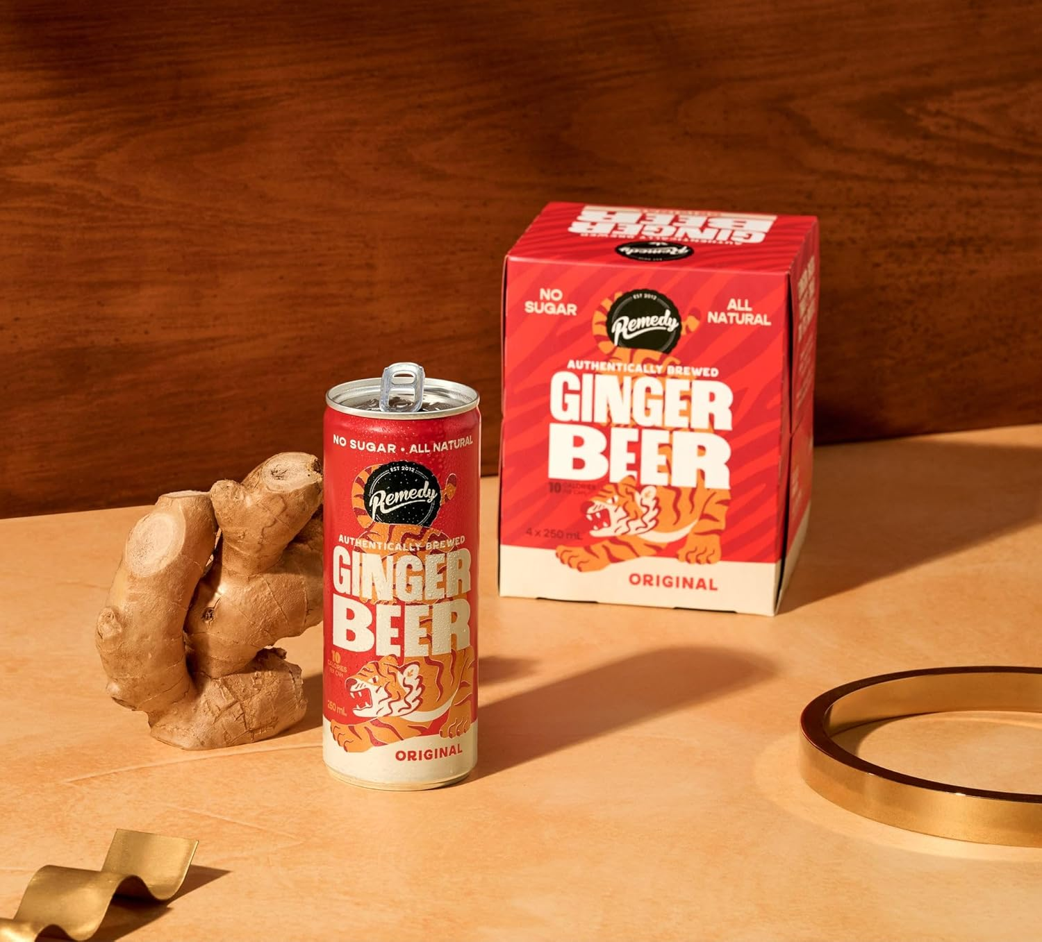 Remedy Ginger Beer - No Sugar, Real Aussie Ginger, Vegan, Gluten Free, All-Natural - Non Alcoholic - 24 Pack of 250Ml Cans image number 3