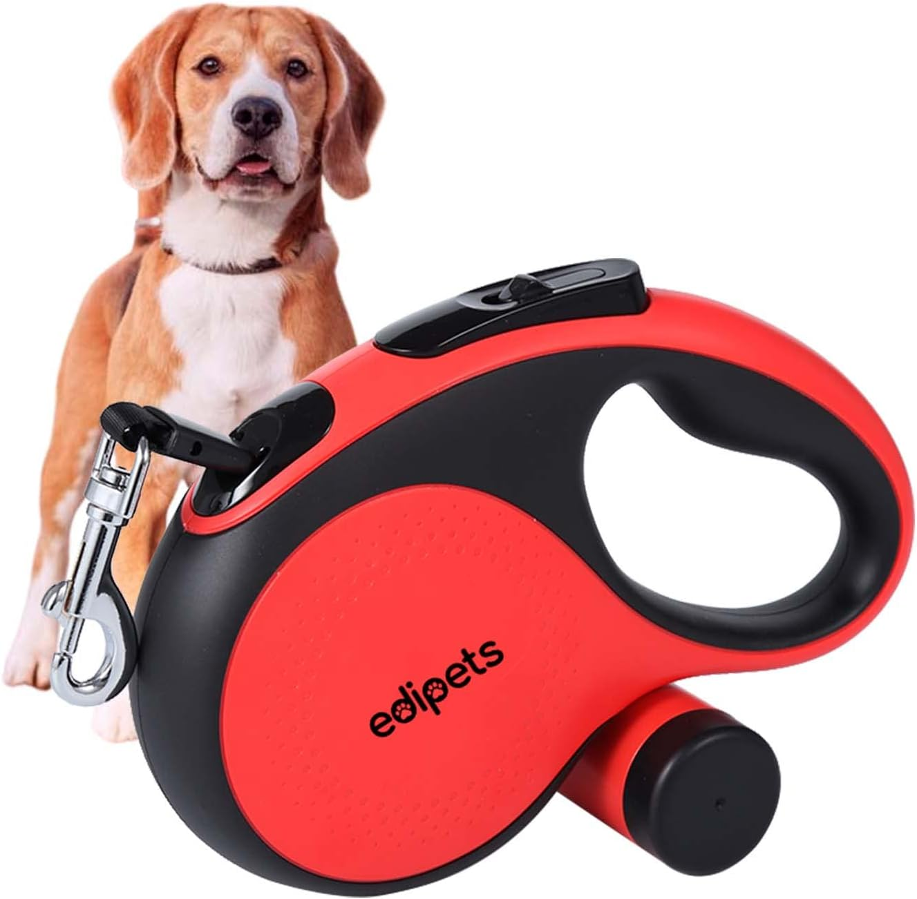 Edipets, Retractable Dog Leash, 5 Metres, Includes Bag Dispenser, Flexible Tape for Training and Walking, for Small, Medium and Large Dogs (Green, 5 Metres)