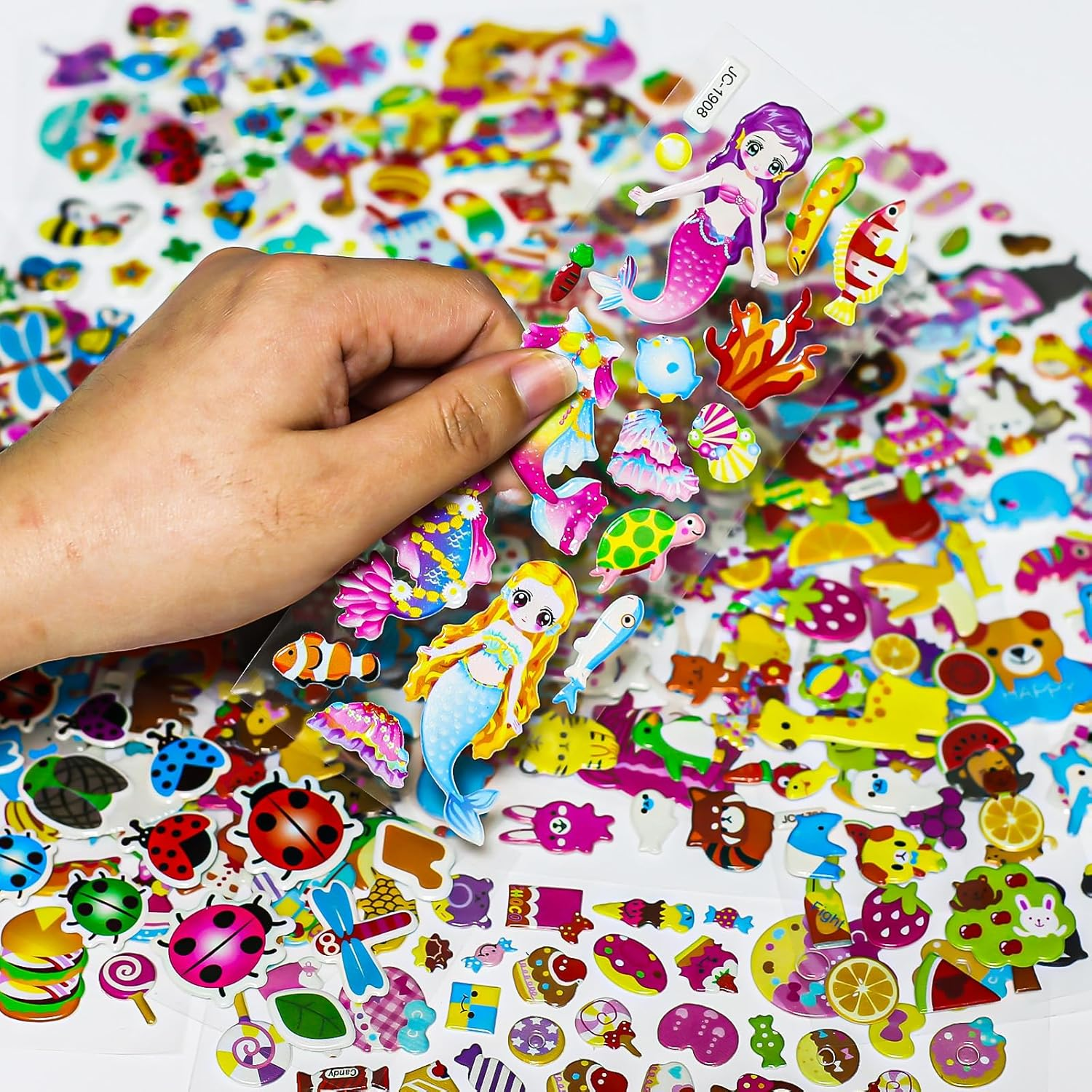 3D Stickers for Kids Toddlers 530+ Vivid Puffy Kids Stickers 24 Different Sheets, Colored 3D Stickers for Boys Girls Teachers, Reward, Craft Scrapbooking (Style-2) image number 2