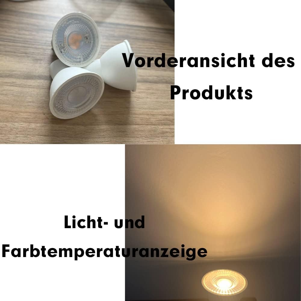 GU10 LED Bulb Spotlight Warm White 8W 3000K, GU10 Spotlight 38&deg; Beam Angle Not Dimmable 650 LM 220-240V Gu10 LED Reflector Lamps Replaces 70W Halogen Bulbs Pack of 10 image number 2