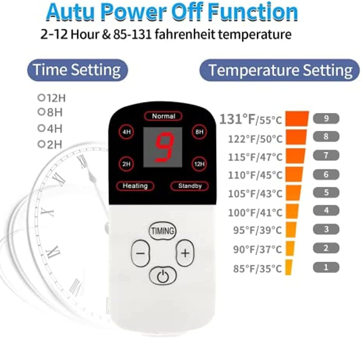 Pet Heating Pad AU Plug, Electric Heating Mat for Dogs Cats 45 X 45 Cm with 4 Timer and 9 Temperature Levels Electric Blanket Chew Resistant Cable and Removable Crystal Velvet Cover image number 2