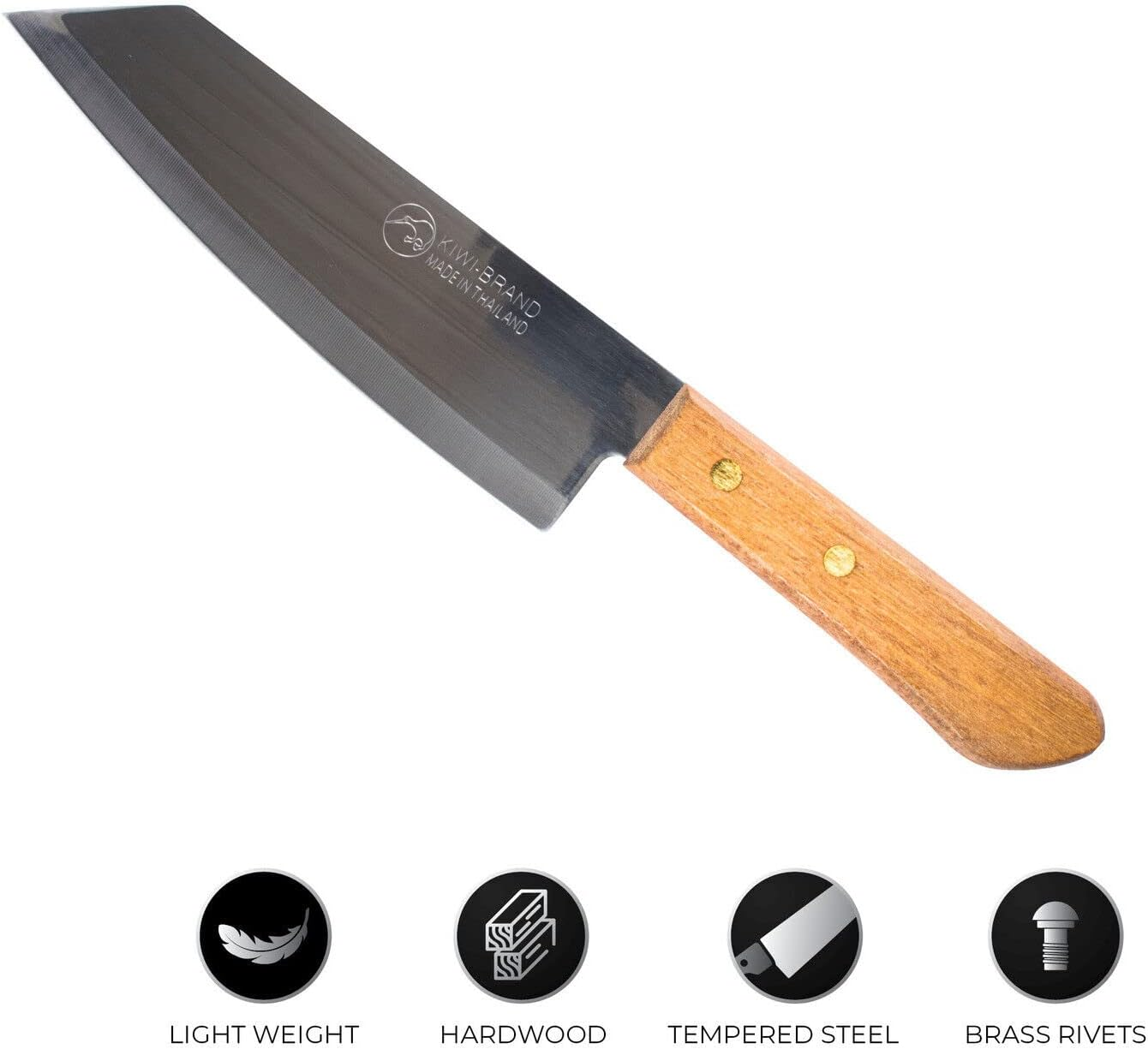 KIWI Stainless Steel Cooks Knife with Wooden Handle, 16 Cm Length image number 3