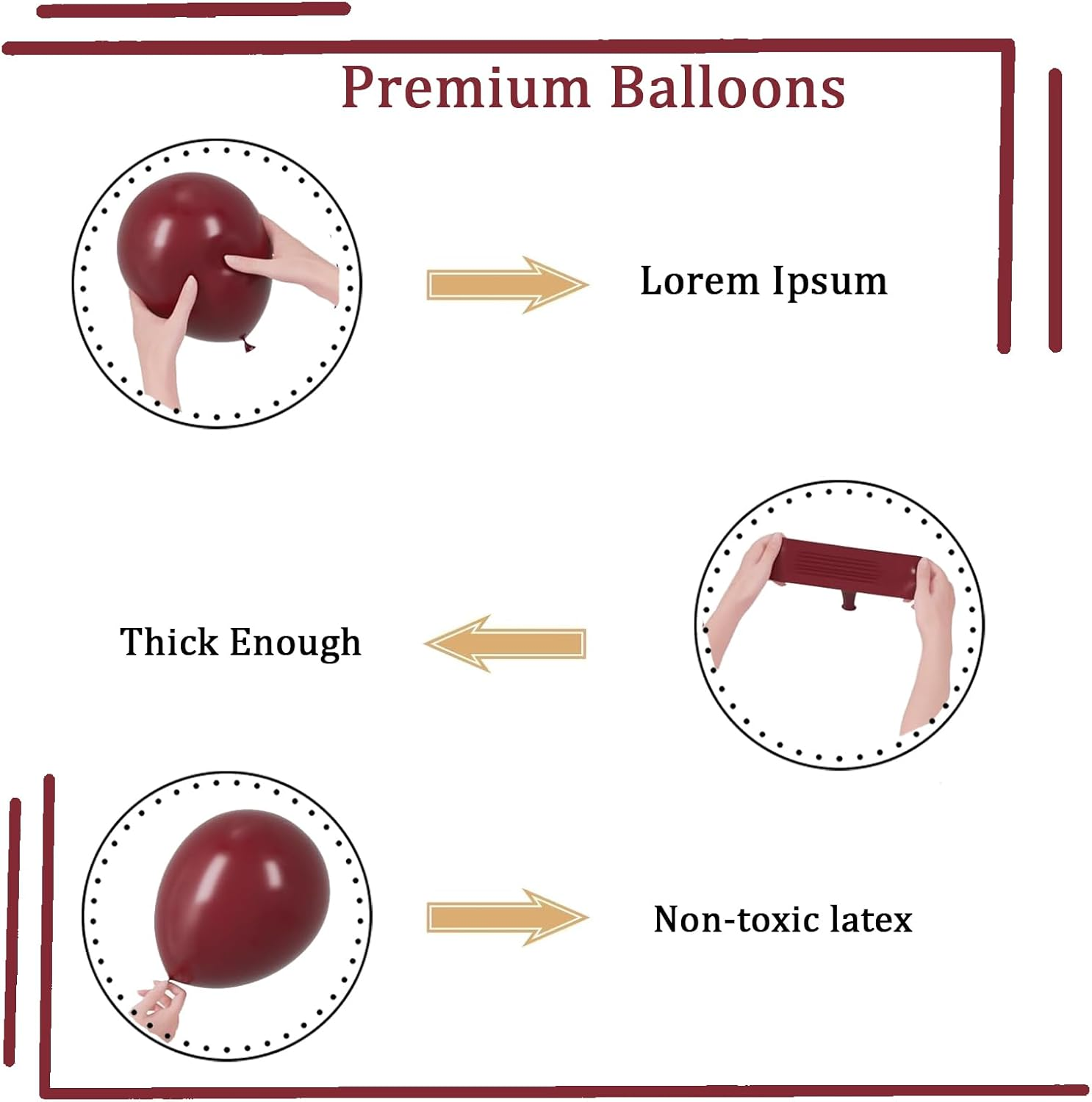 Burgundy Latex Balloons, Set of 100, 10 Inches (Helium or Air Use) Maroon Thickened Balloons Thanksgiving Valentines Day Wedding Engagement Christmas Birthday Party Decorations Red image number 6