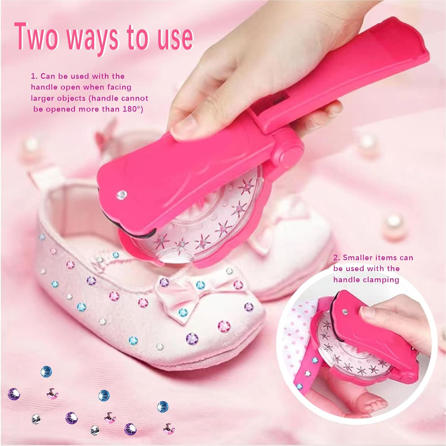 Hair Bedazzler Kit, 180 Pieces Glitter Stones and 1 Piece Diamond Hair Machine, Hair Gemstone Styler, Hair Glitter Machine, for Brightening Hair, Clothes, Accessories