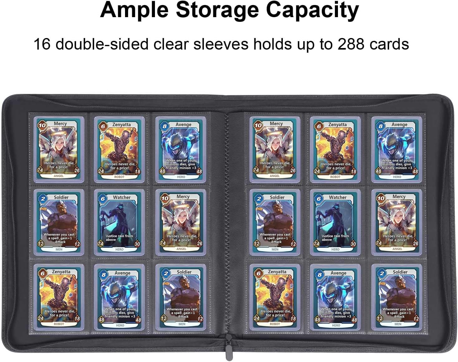 Famard 9-Pocket Binder Fit for Toploader, Trading Card Storage Album Compatible with 288 Top Loaders for Cards, Double-Sided Pockets for 3" X 4" Rigid Card Holders (White-Red) image number 3