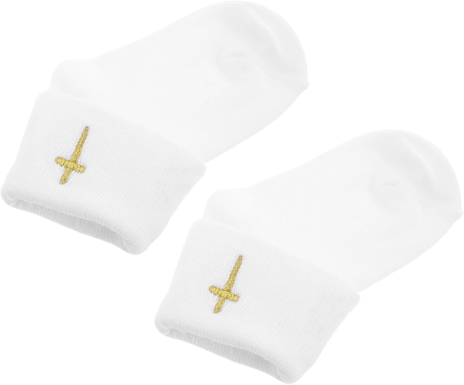 CONGARTENO 1Pair Baptism Socks Cotton Boy Girl Christening Booties for Year Old Soft Breathable Stylish Turn Design for Newborns for First Communion and Special Occasions image number 3