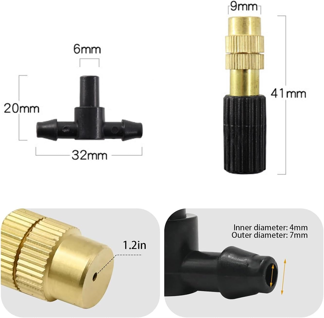 Lyfengdeam 10-Pack Removable Atomizing Nozzles for Misting - Easy Installation Spray Heads for Greenhouse & Garden Cultivation image number 5