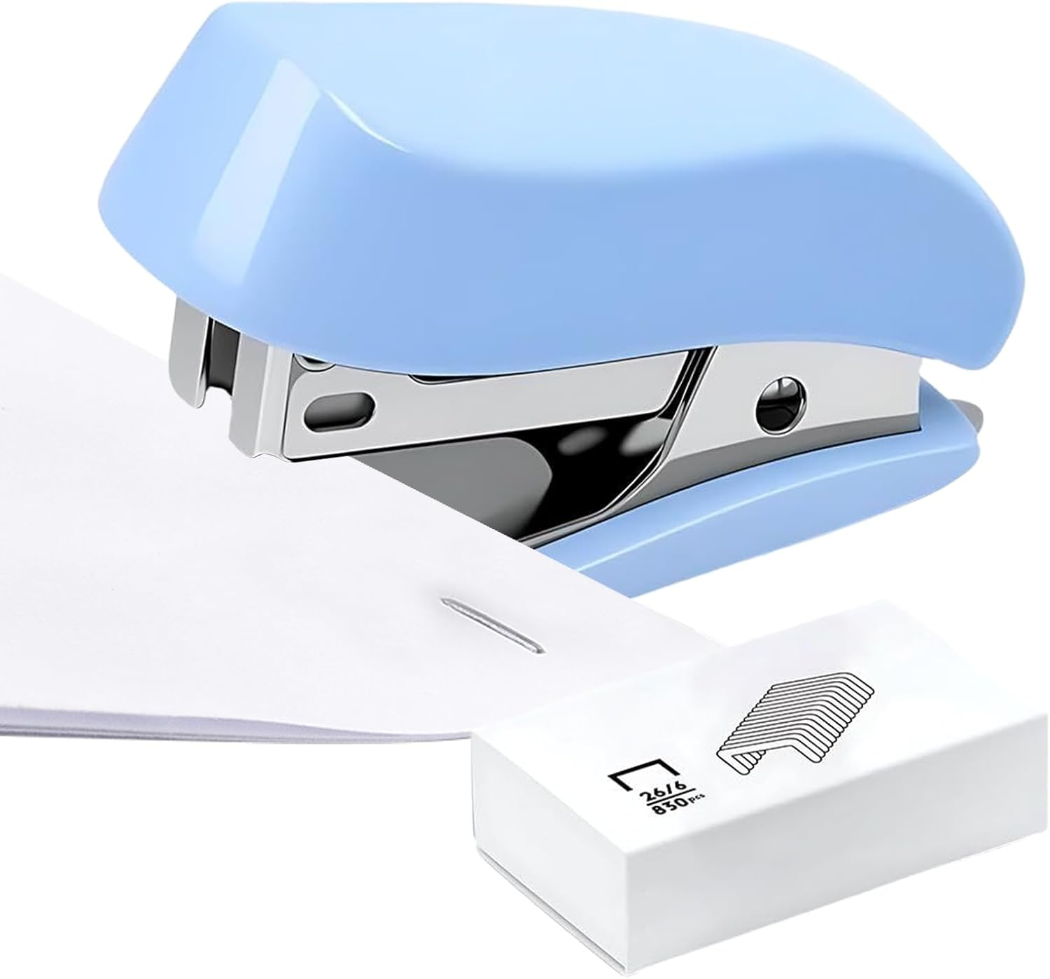 Mini Stapler - Built-In Staple Remover Office Stapler,Cute Booklet Paper Binding Tool Teacher Supplies for Desktop School Home Studio Classroom Outdoor