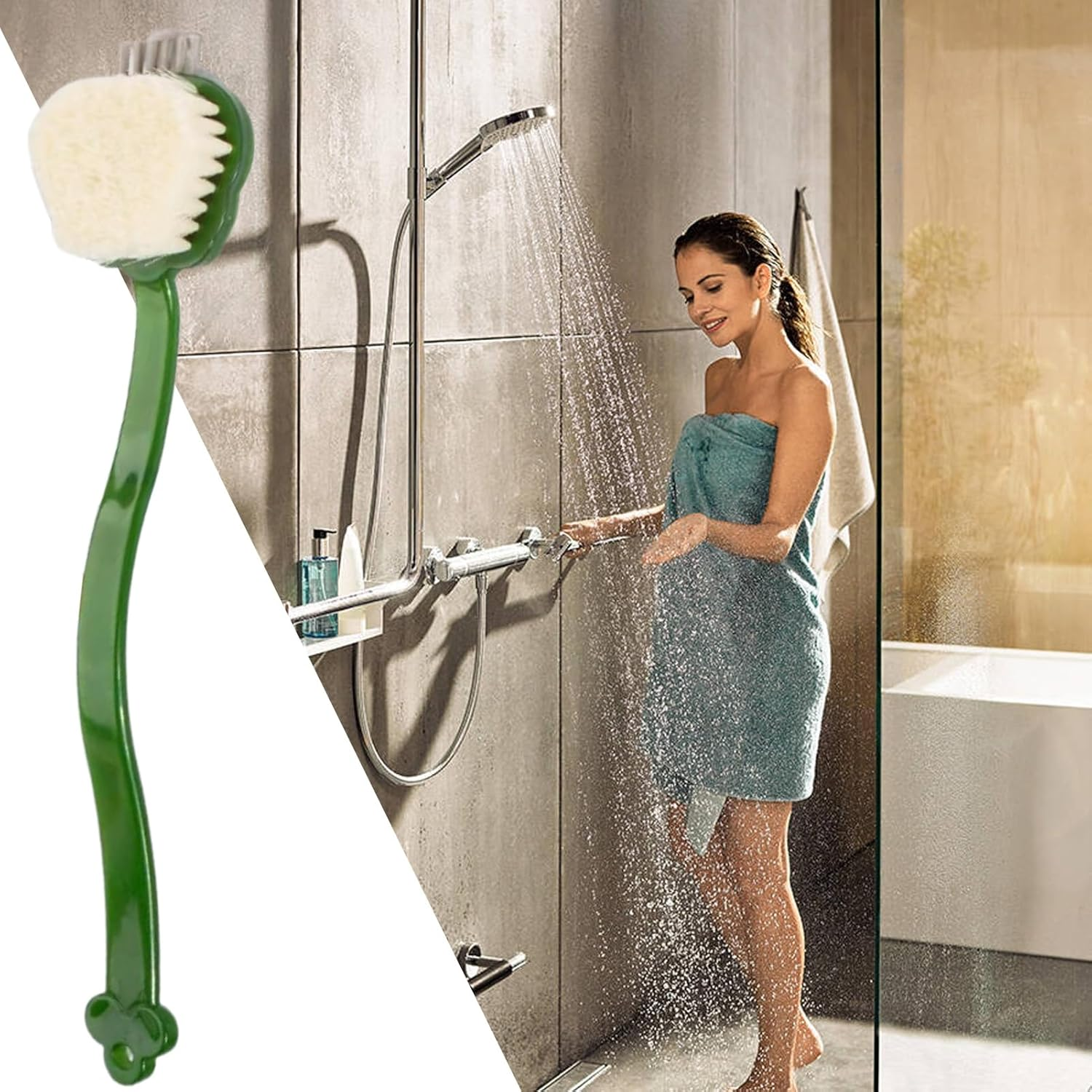 Shower Back Scrubber | Long Back Scrubber for Women Shower | Rich Foam Three-Sided Nails Cleansing Bathing Tool for Women Men Adults Seniors Teens Students image number 1