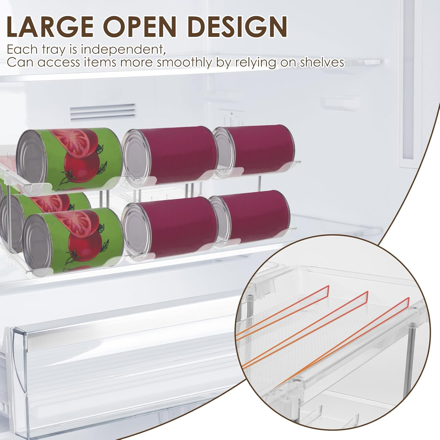 3-Tier Stackable Can Storage Rack Organizer, Can Storage Organizer Pantry, Clear Can Organizer Rack, Canned Food Holders, Stackable Soup Can Dispenser for Kitchen Cupboard and Pantry Storage image number 4