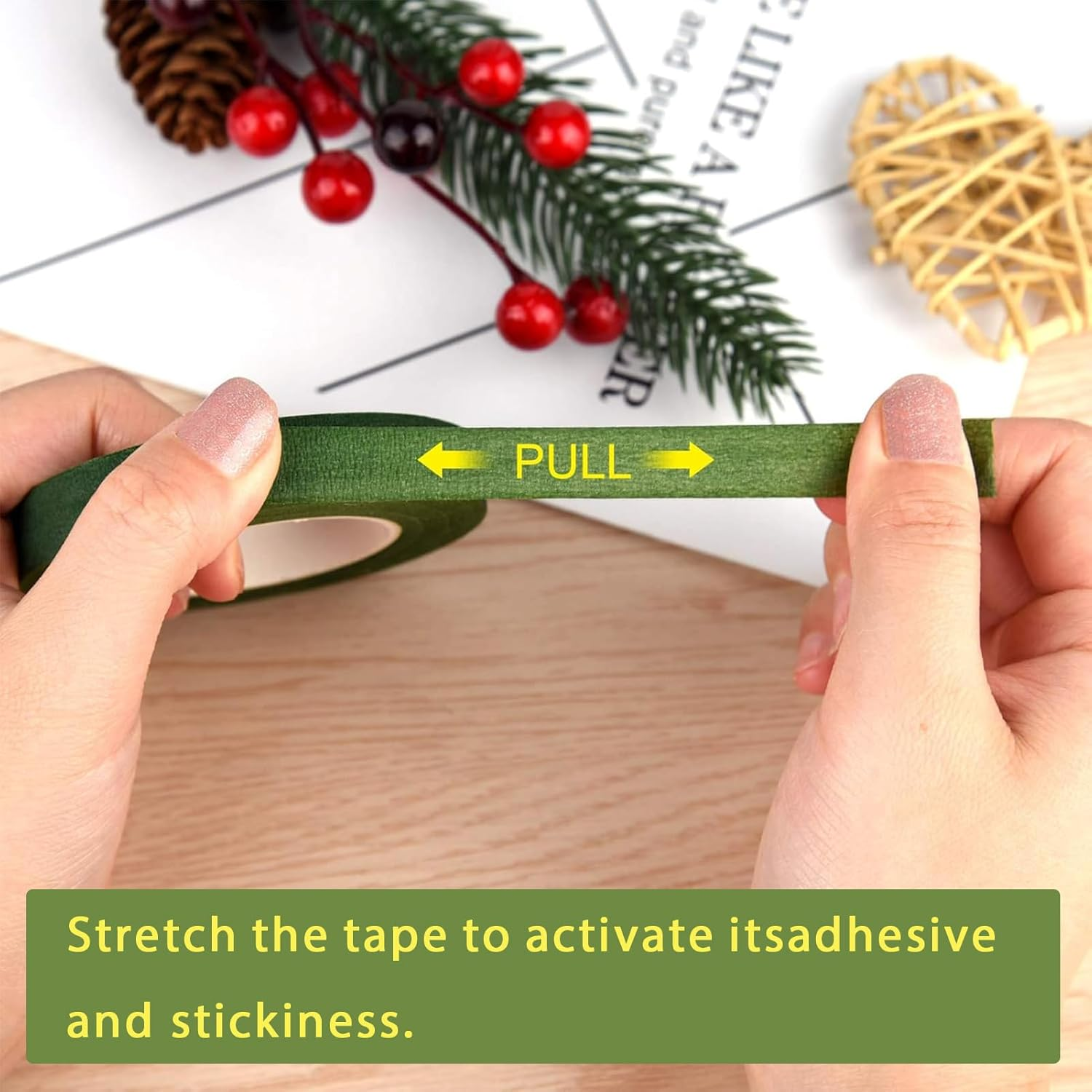 6 Pcs Floral Arrangement Kit,4 Floral Tape and Paddle Floral Wire,26 Gauge Floral Wire Stems,Flower Arranging Supplies for Bouquets, DIY Crafts, and Wreath Making image number 4