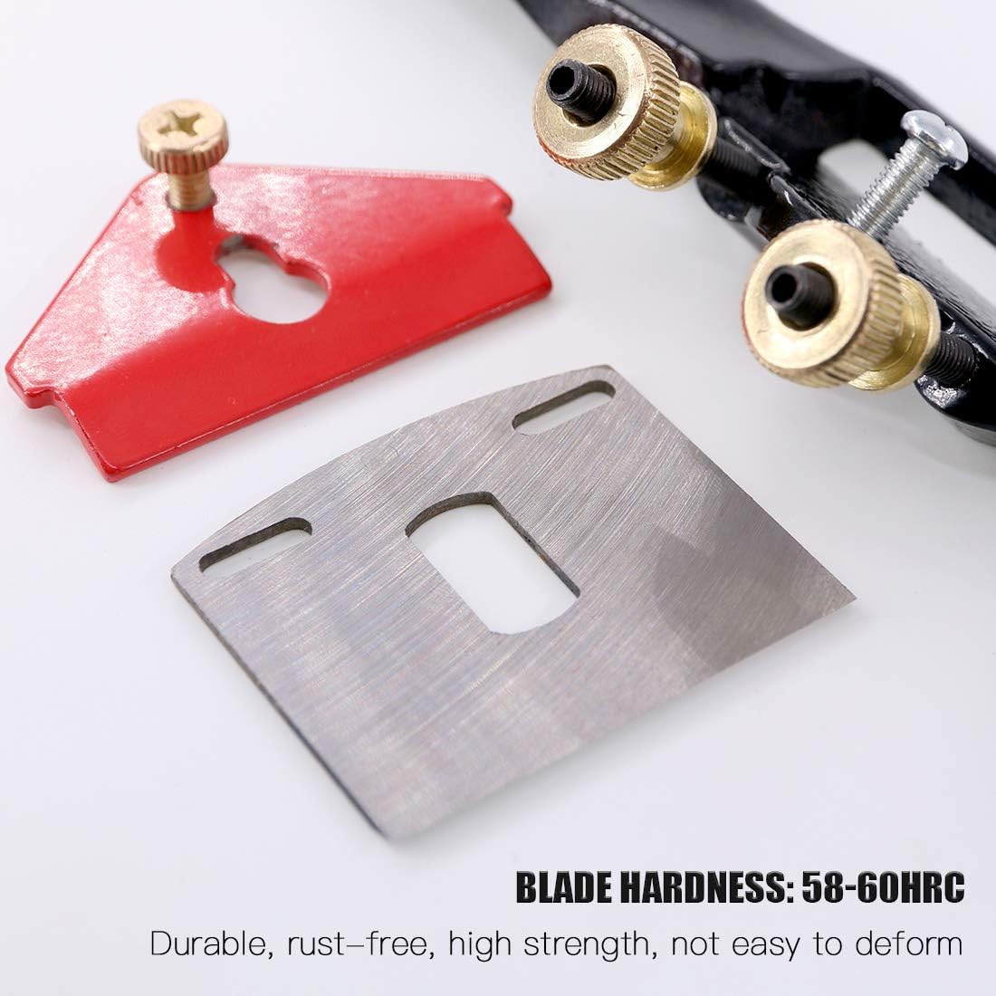 Glarks 2Pcs 10" Adjustable Spokeshave Plane with Flat Base and Metal Blade for Wood Working and Craft - Includes 2 Extra Blades image number 6